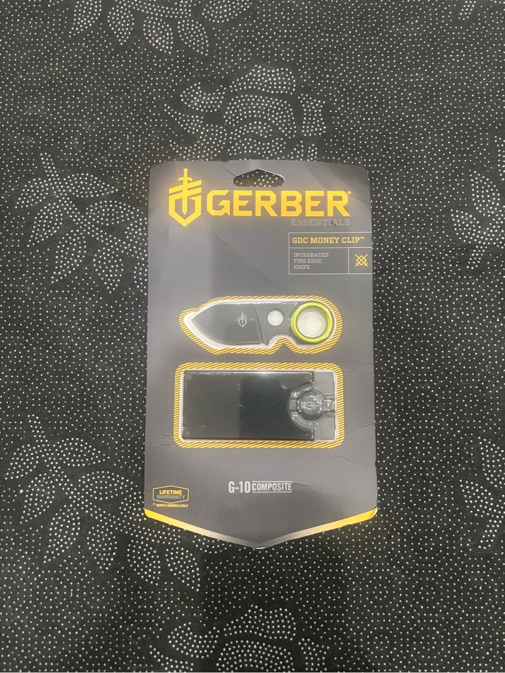 Gerber GDC Money Clip with Knife - Black and Yellow Accents